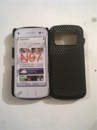 Черен твърд силиконов гръб за Nokia N97