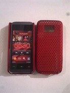 Твърд Червен силиконов гръб за Nokia 5530