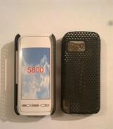 Твърд черен силиконов гръб за Nokia 5800
