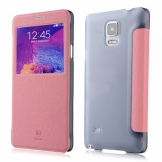 Baseus Primary кожен калъф тип тефтер за Samsung N910 Galaxy Note 4 Розов