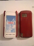 Червен твърд гръб за Nokia 5800