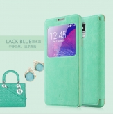 BASEUS Terse Leather кожен калъф тип тефтер за Samsung N910 Galaxy Note 4 Зелен