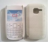 Бял твърд гръб за Nokia C3