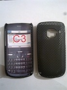 Черен силиконов твърд гръб за Nokia C3