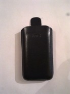 Черен калъф за HTC Touch2 от естествена кожа