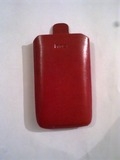 Червен калъф за HTC HD2 от естествена кожа