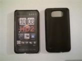 Черен силиконов твърд гръб за HTC HD2