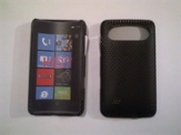 Черен силиконов твърд гръб за HTC HD7