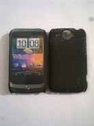 Черен силиконов твърд гръб за HTC Wildfire