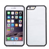 Силиконов гръб с кожа за Apple iPhone 6 / 6S Бял