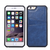 Силиконов гръб с кожа за Apple iPhone 6 / 6S Син