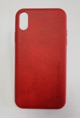 Кожен калъф VORSON Crafted 1 за iPhone XR,Червен