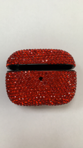 Калъф с камъни за Apple Airpods Pro,Червени