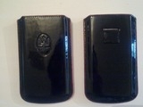 Кожен Maserati черен калъф за Apple iPhone 4