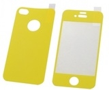 Цветен преден и заден протектор за Apple iPhone 4G/4S Жълт