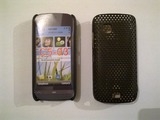 Черен твърд силиконов гръб за Nokia C5-03