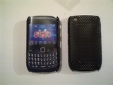 Черен силиконов твърд гръб за BlackBerry 8520