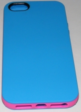 Двуцветен силиконов калъф за Apple iPhone 5 Син С Розово