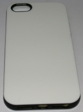 Двуцветен силиконов калъф за Apple iPhone 5 Бял С Черно