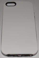 Бял силиконов калъф с пластмасова лайсна за Apple iPhone 5