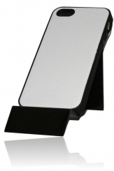 Бял силиконов калъф за Apple iPhone 5 Имитиращ Кожа