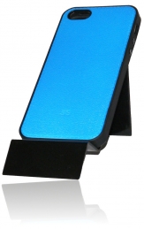 Син силиконов калъф за Apple iPhone 5 Имитиращ Кожа