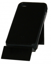 Черен силиконов калъф за Apple iPhone 4S Имитиращ Кожа
