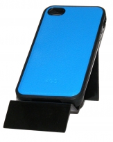 Син силиконов калъф за Apple iPhone 4S Имитиращ Кожа