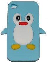 Силиконов калъф пингвин за Apple iPhone 4/4S Син