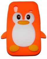 Силиконов калъф пингвин за Samsung S5830 Galaxy Ace Оранжев