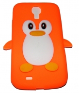 Силиконов калъф пингвин за Samsung i9500 Galaxy S4 Оранжев