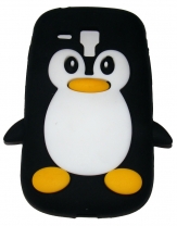 Силиконов калъф пингвин за Samsung I8190 Galaxy S3 mini Черен