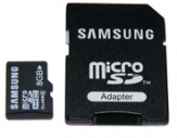 Карта памет Samsung 8GB Micro SDHC+адаптор от micro към SD