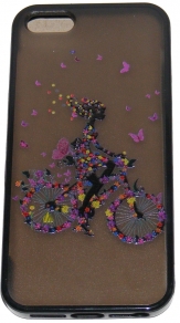 Твърд гръб за Apple iPhone 5 с апликация Черен 01