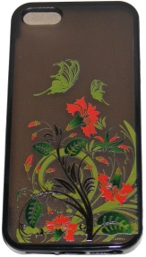 Твърд гръб за Apple iPhone 5 с апликация Черен 02