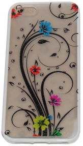 Твърд гръб за Apple iPhone 5 с апликация Бял 02