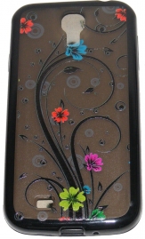 Твърд гръб за Samsung i9500 Galaxy S4 с апликация Черен 01
