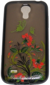 Твърд гръб за Samsung i9190 Galaxy S4 mini с апликация Черен 03