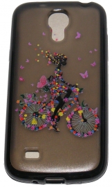 Твърд гръб за Samsung i9190 Galaxy S4 mini с апликация Черен 04