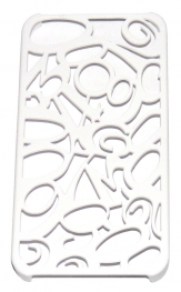 Твърд гръб с цифри за Apple iPhone 4/4S Бял