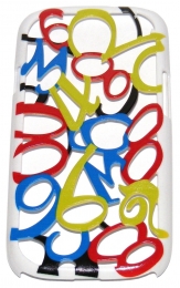 Твърд гръб с цифри за Samsung i9300 Galaxy S3 Цветен 01