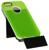 Силиконов калъф за Apple iPhone 4/4S с твърда лайсна Зелен