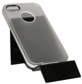Силиконов калъф за Apple iPhone 4/4S с твърда лайсна Сив