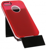Силиконов калъф за Apple iPhone 4/4S с твърда лайсна Червен