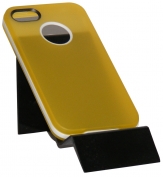 Силиконов калъф за Apple iPhone 4/4S с твърда лайсна Жълт