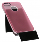Силиконов калъф за Apple iPhone 4/4S с твърда лайсна Розов
