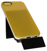 Силиконов калъф за Apple iPhone 5/5S с твърда лайсна Жълт