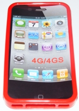 Силиконов гръб ТПУ за Apple iPhone 4G/4GS Червен