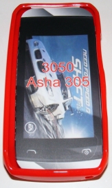 Силиконов гръб ТПУ за Nokia Asha 305 Червен