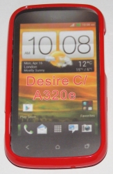 Силиконов гръб ТПУ за HTC Desire C A320e Червен